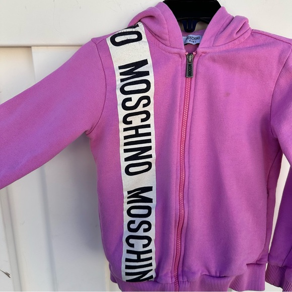Moschino Girls Zip Up Jacket with Logo Detail - Picture 3 of 8